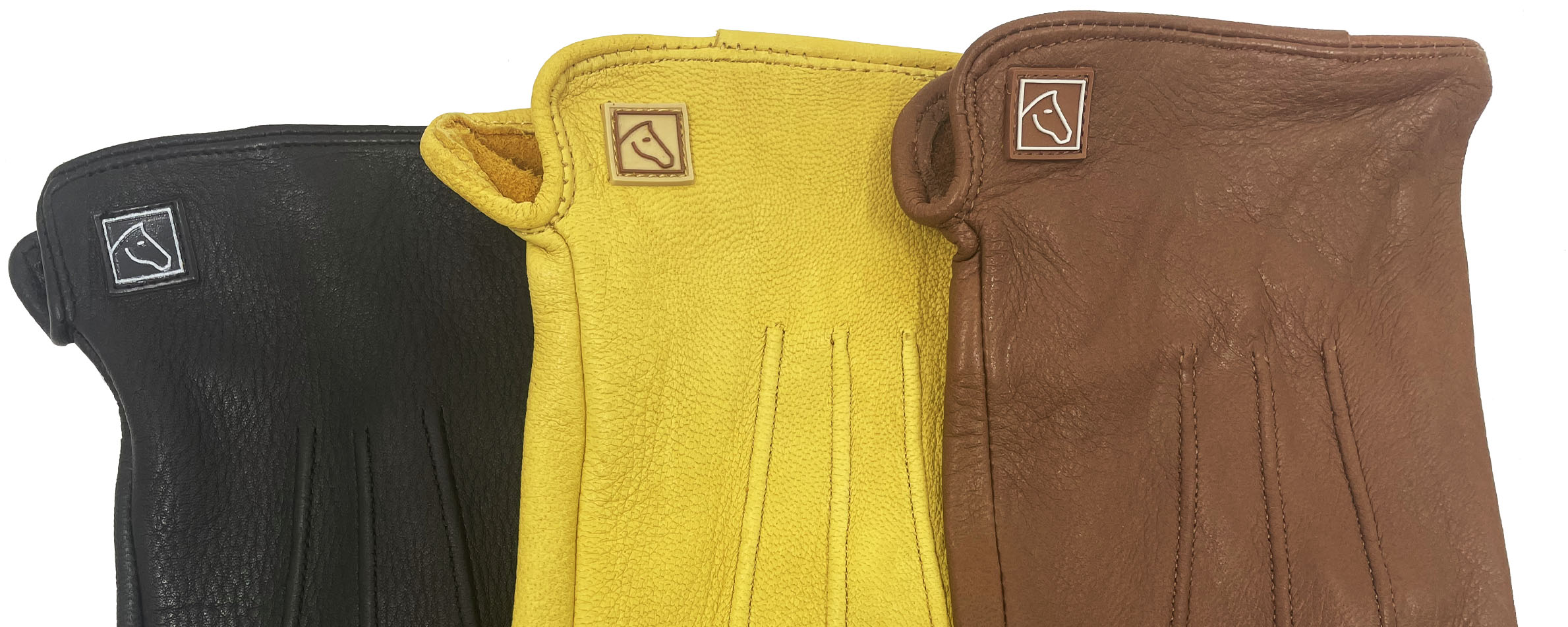 2300-SSG-Leather-Ranger-glove-trio-black / natural / acorn