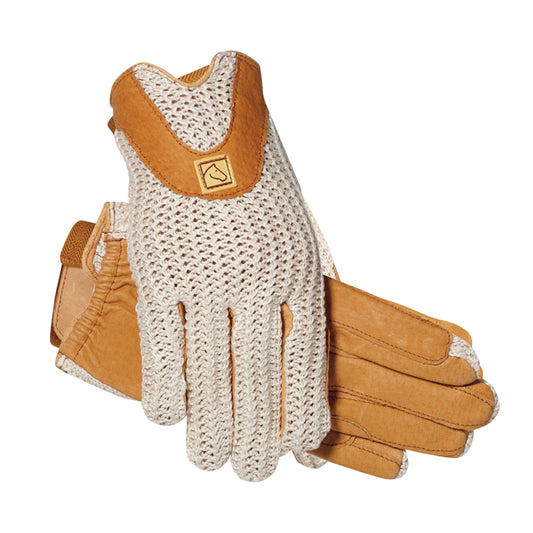 2550 SSG Lycrochet Horsehoe Back Glove in Natural